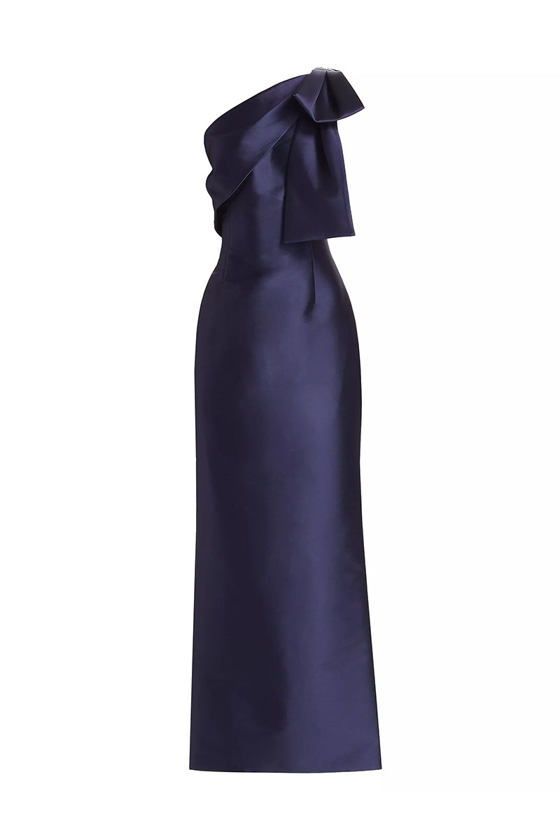 Jesse One-Shoulder Mikado Gown | JewelClues #color_navy blue