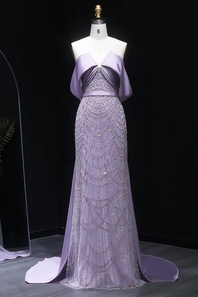 Juliette Beaded Off-Shoulder Gown | Jewelclues