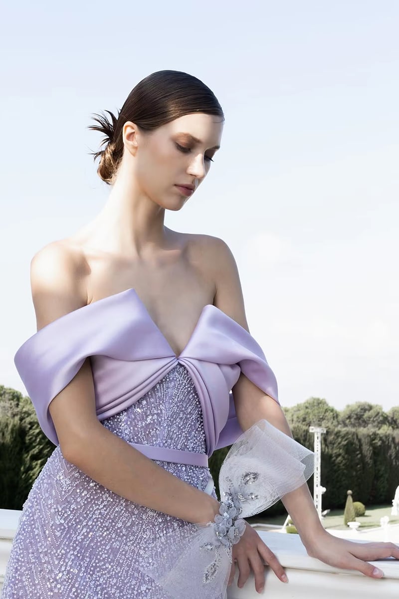 Juliette Beaded Off-Shoulder Gown | Jewelclues