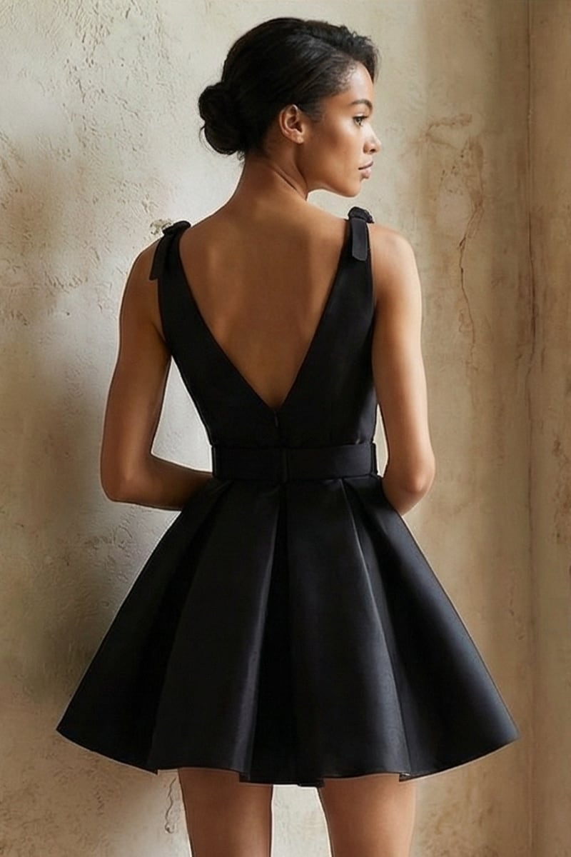 Kayce Tie-Shoulder Satin Mini Dress