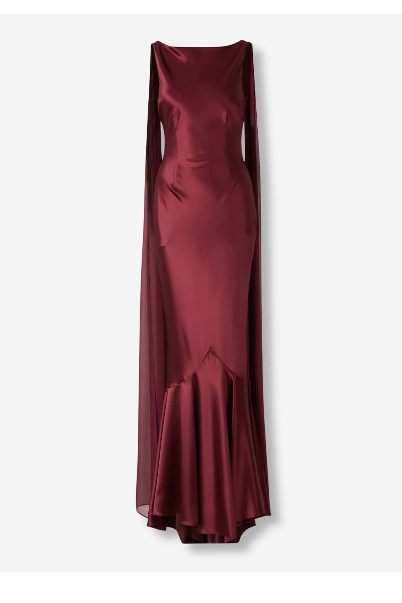 Kiara Satin Open-Back Maxi Dress | Jewelclues