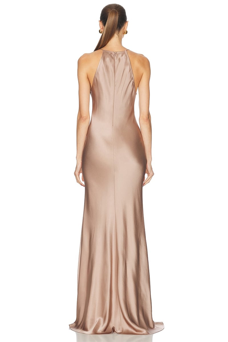 Lauren Bias-Cut Satin Gown | JewelClues #color_mocha