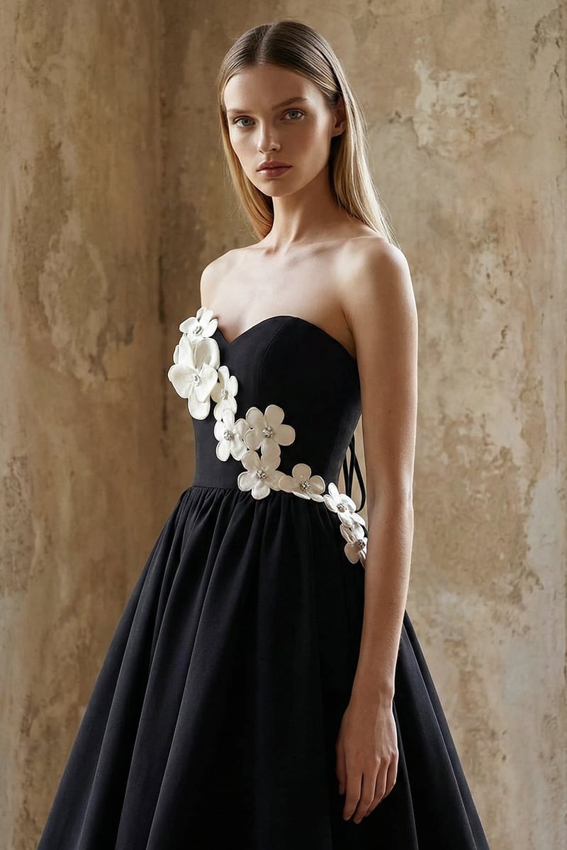 Liora Floral Appliqué Midi Dress | JewelClues