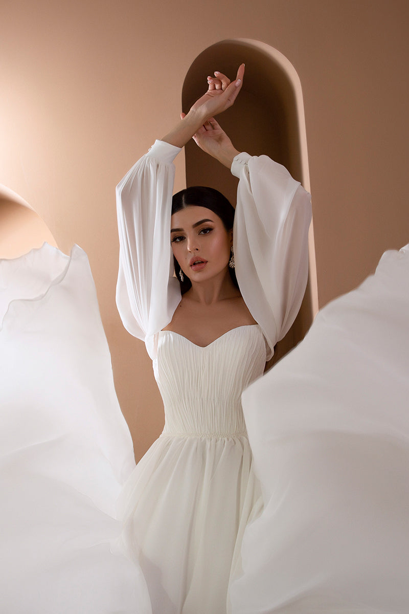 Louise A-Line Chiffon Wedding Dress | Jewelclues