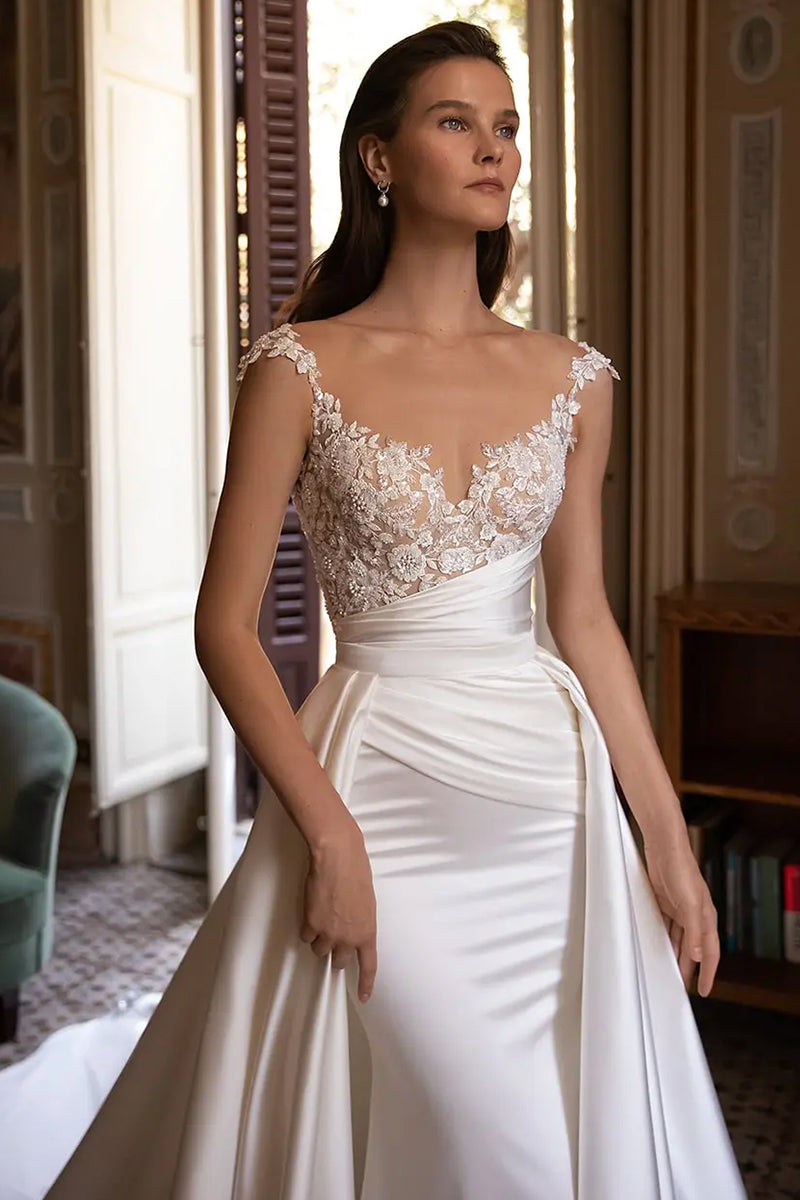 Lovestruck Satin Wedding Dress | Jewelclues | #color_ivory