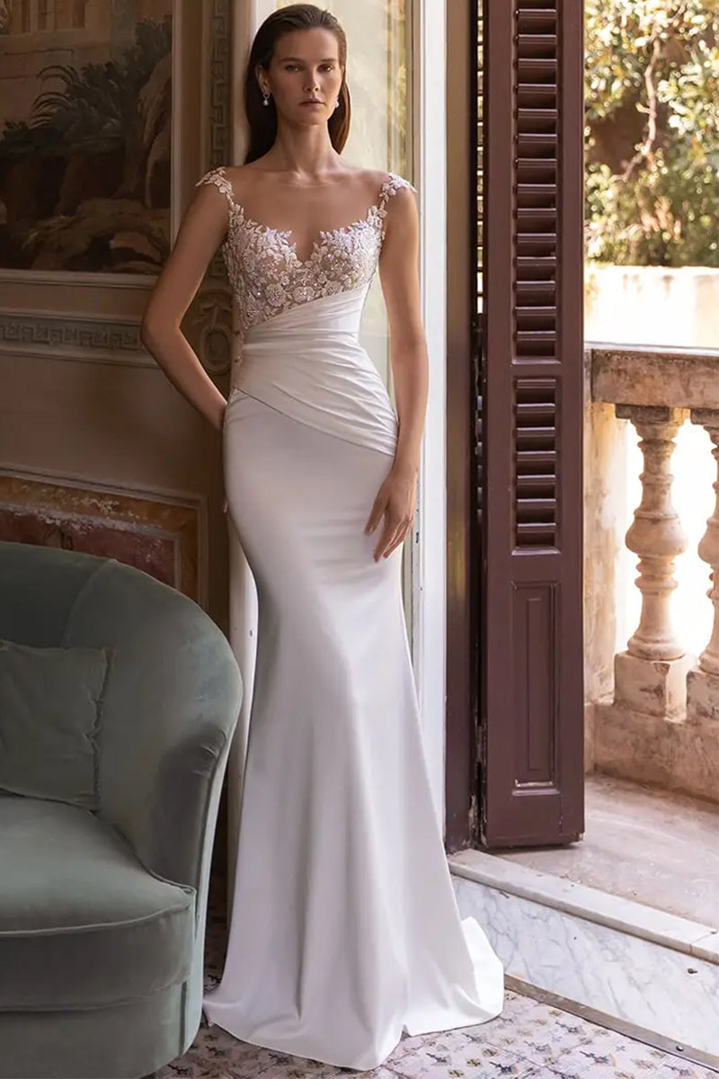 Lovestruck Satin Wedding Dress | Jewelclues | #color_ivory