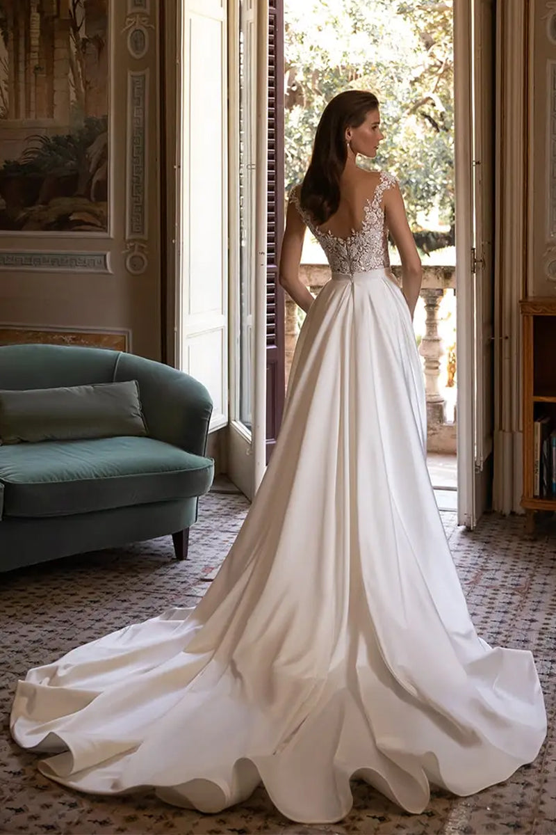 Lovestruck Satin Wedding Dress | Jewelclues | #color_ivory