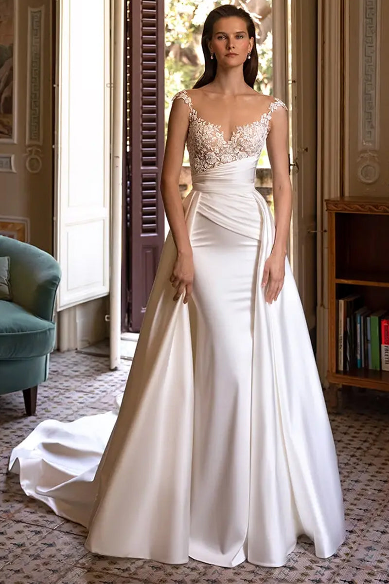 Lovestruck Satin Wedding Dress | Jewelclues | #color_ivory