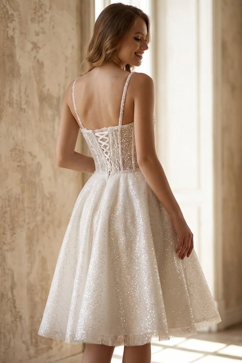 Lucienne Sparkly Knee-Length Dress | Jewelclues