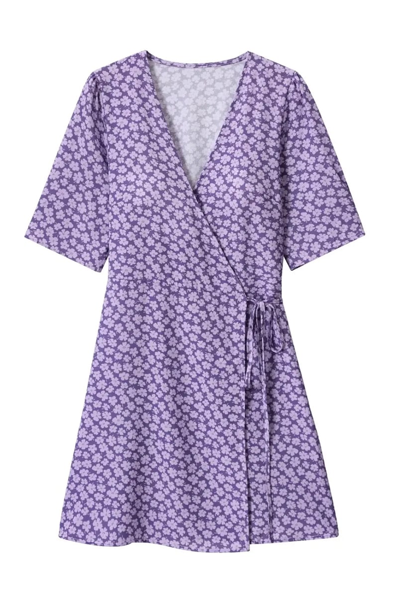 Lucy Daisy Flower Print Wrap Mini Dress | Jewelclues
