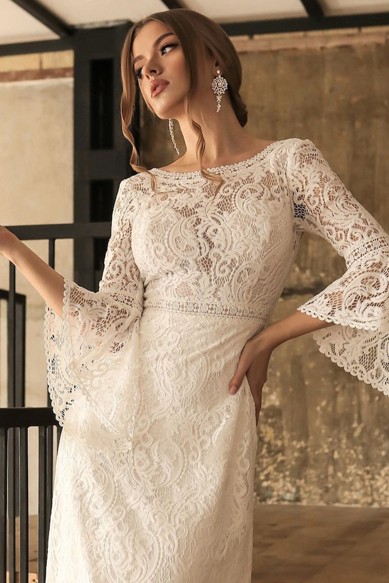 Magical Eternity Lace Mermaid Wedding Dress | Jewelclues | #color_ivory