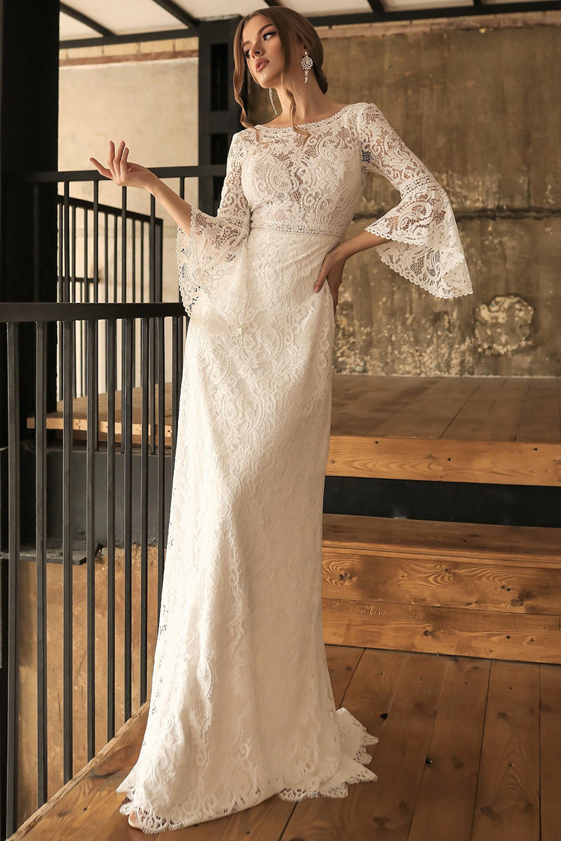 Magical Eternity Lace Mermaid Wedding Dress | Jewelclues | #color_ivory