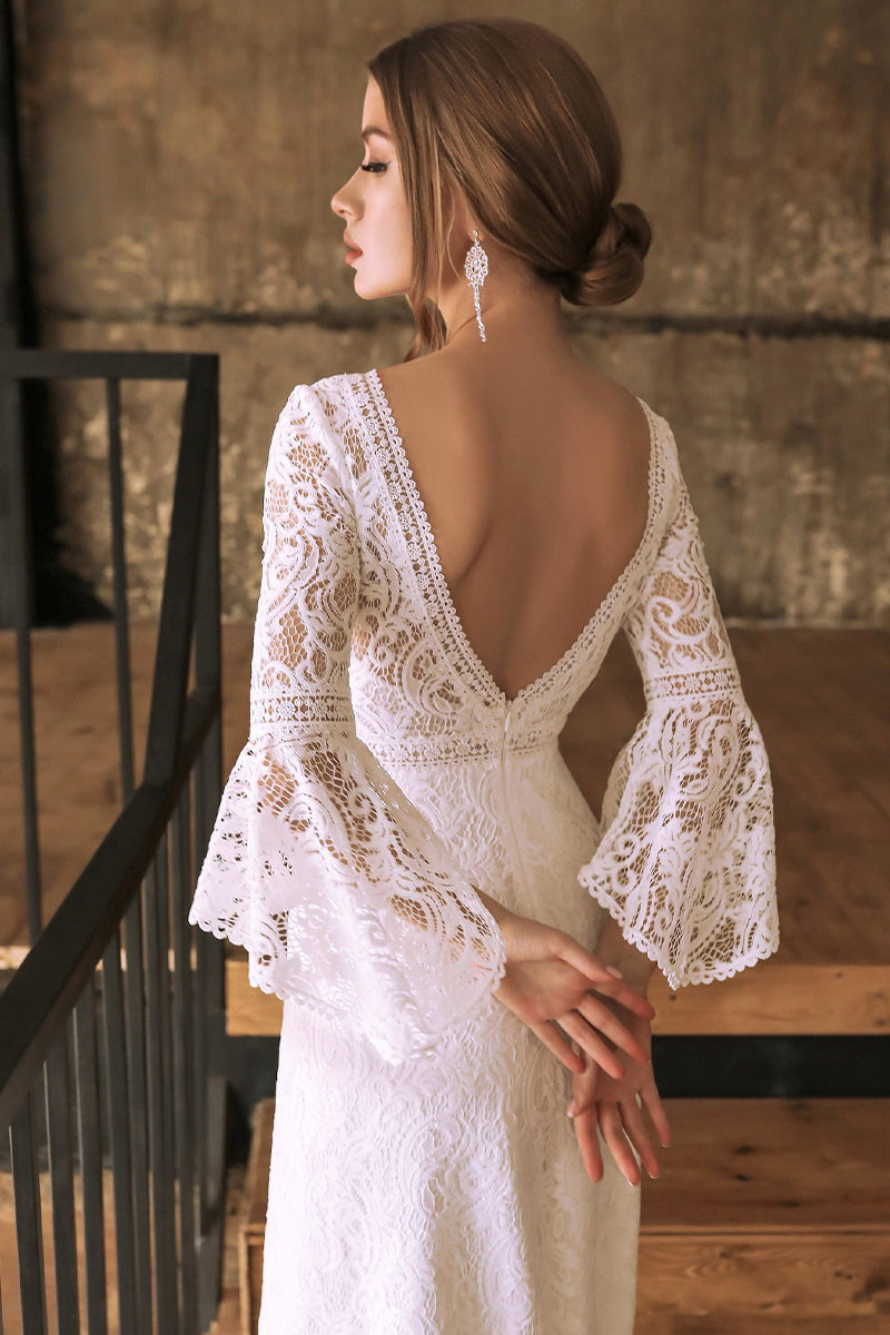 Magical Eternity Lace Mermaid Wedding Dress | Jewelclues | #color_white