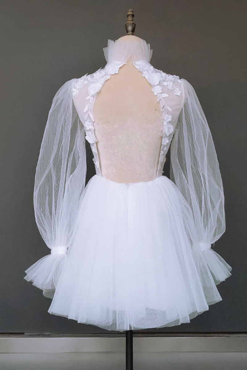 Magically Charming Long Sleeve Mini Dress | Jewelclues | #color_white