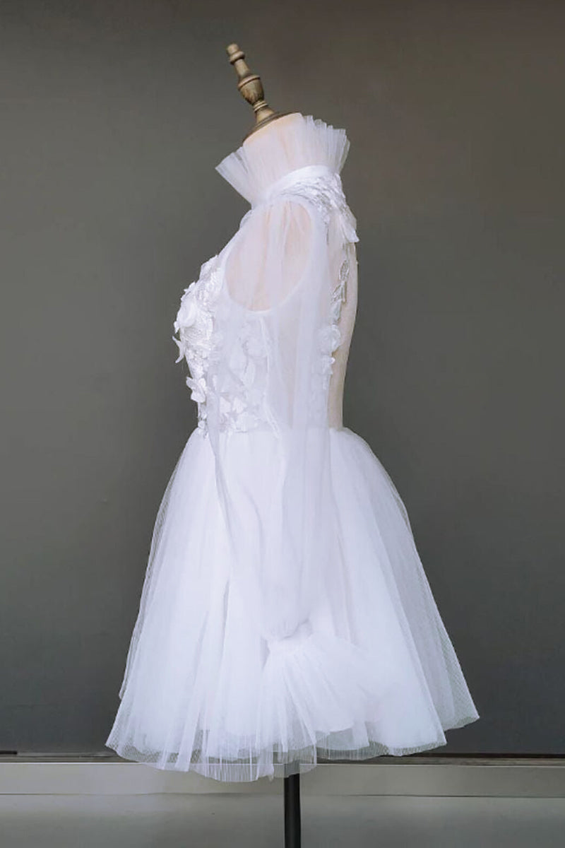 Magically Charming Long Sleeve Mini Dress | Jewelclues | #color_white