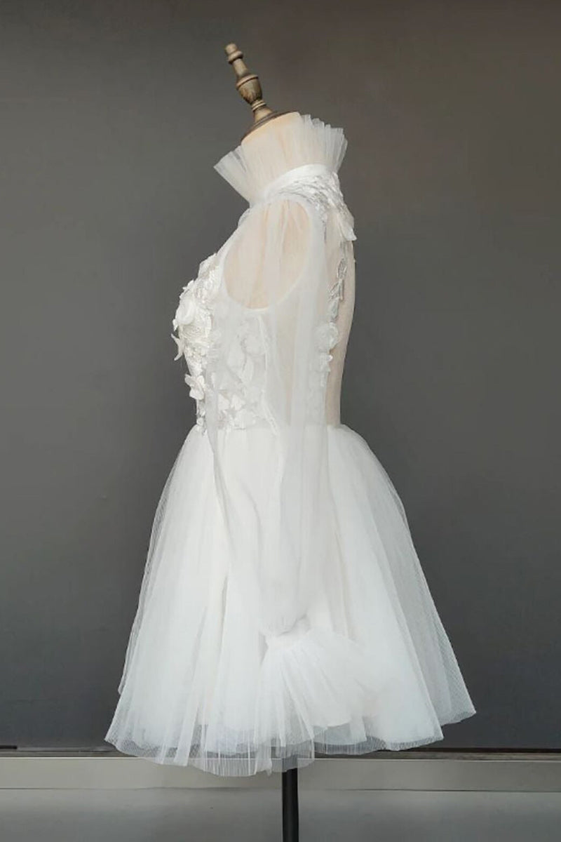 Magically Charming Long Sleeve Mini Dress | Jewelclues | #color_ivory