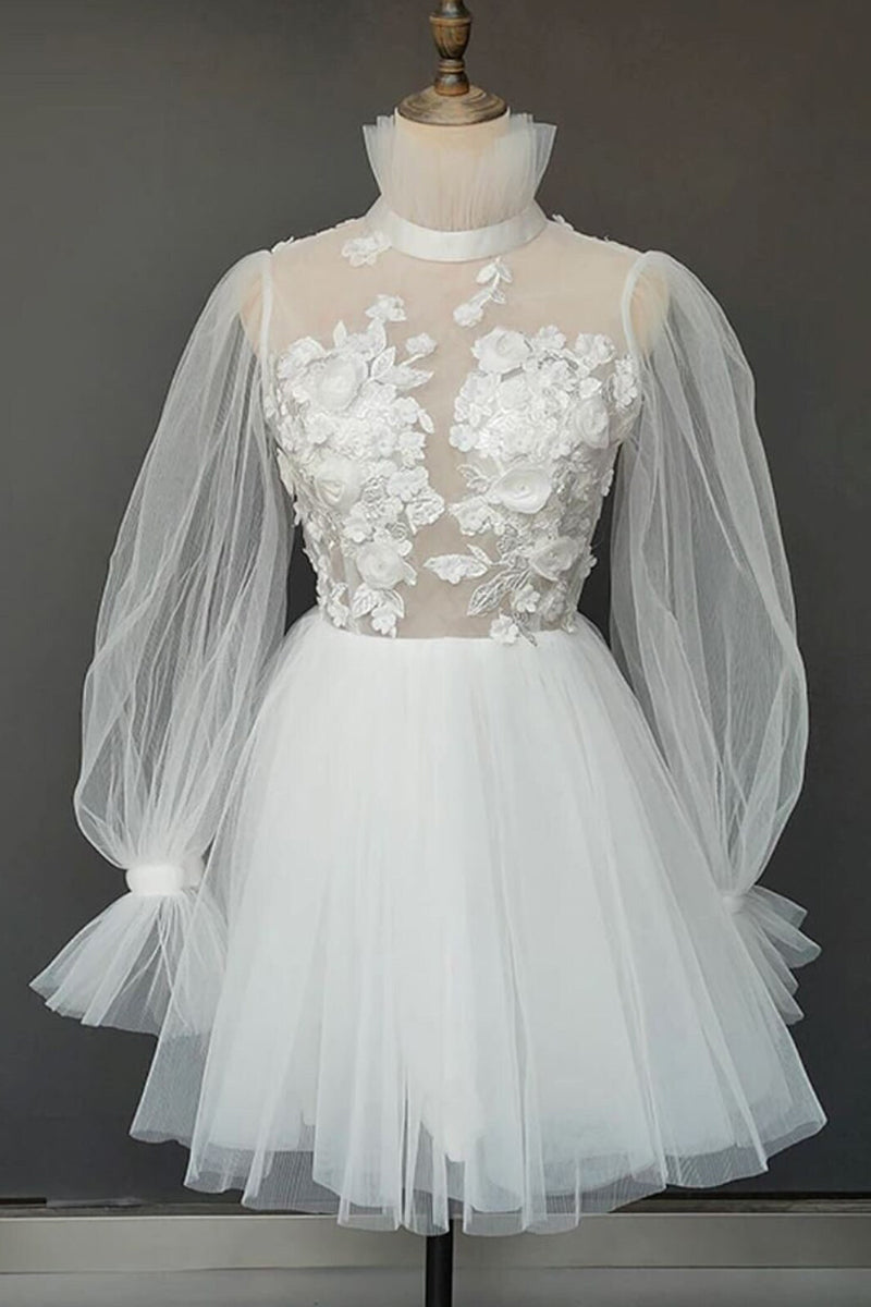 Magically Charming Long Sleeve Mini Dress | Jewelclues | #color_ivory