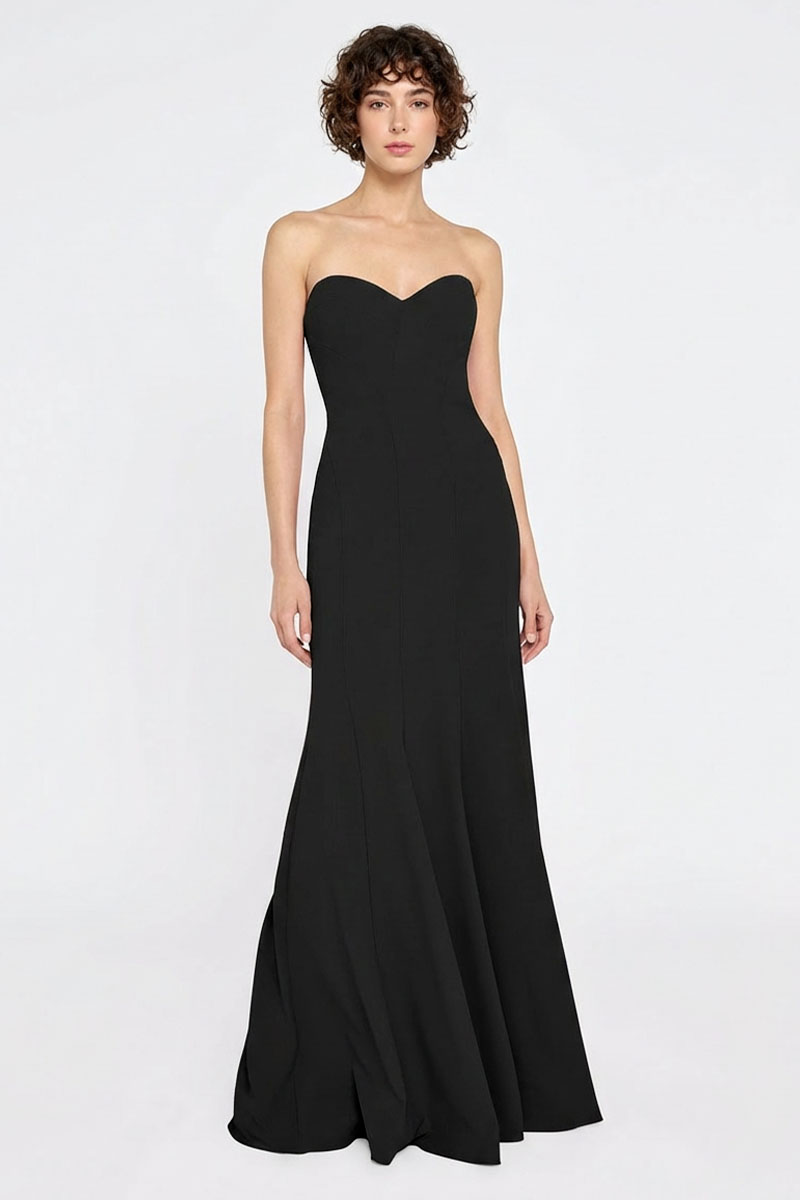 Makayla Strapless Crepe Gown | JewelClues