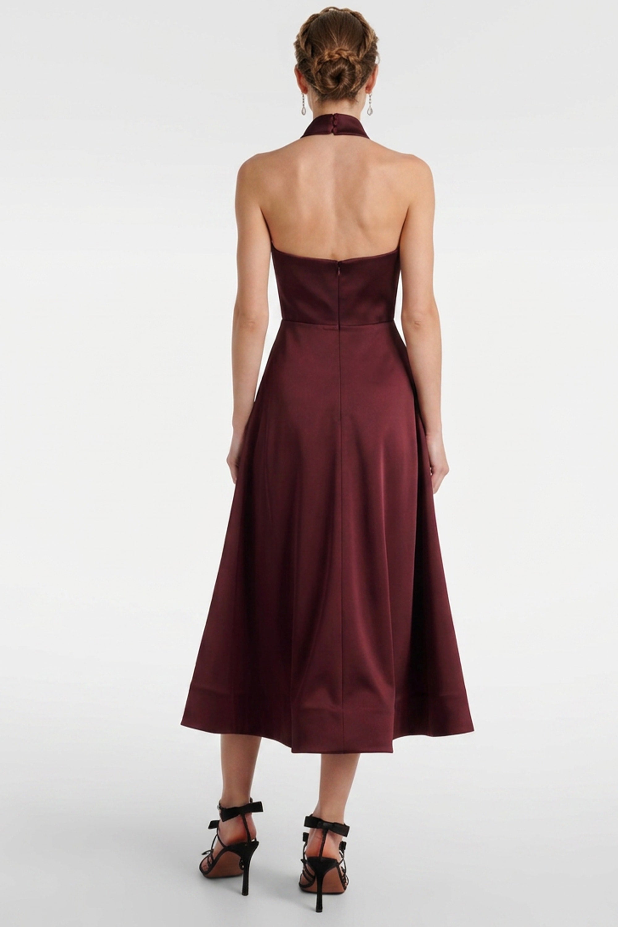 Maribel Bow Satin Midi Dress | JewelClues