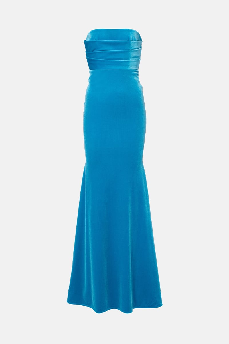 Marilyn Strapless Velvet Gown | Jewelclues
