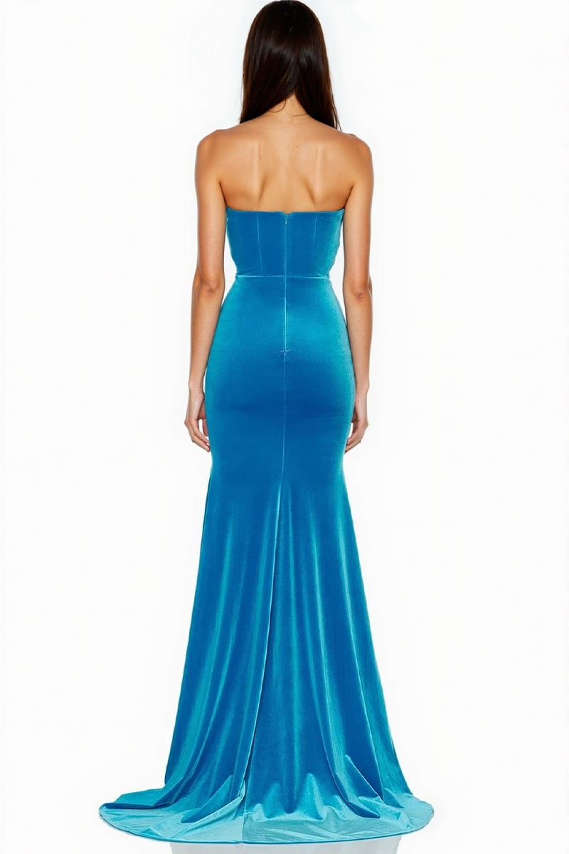 Marilyn Strapless Velvet Gown | Jewelclues