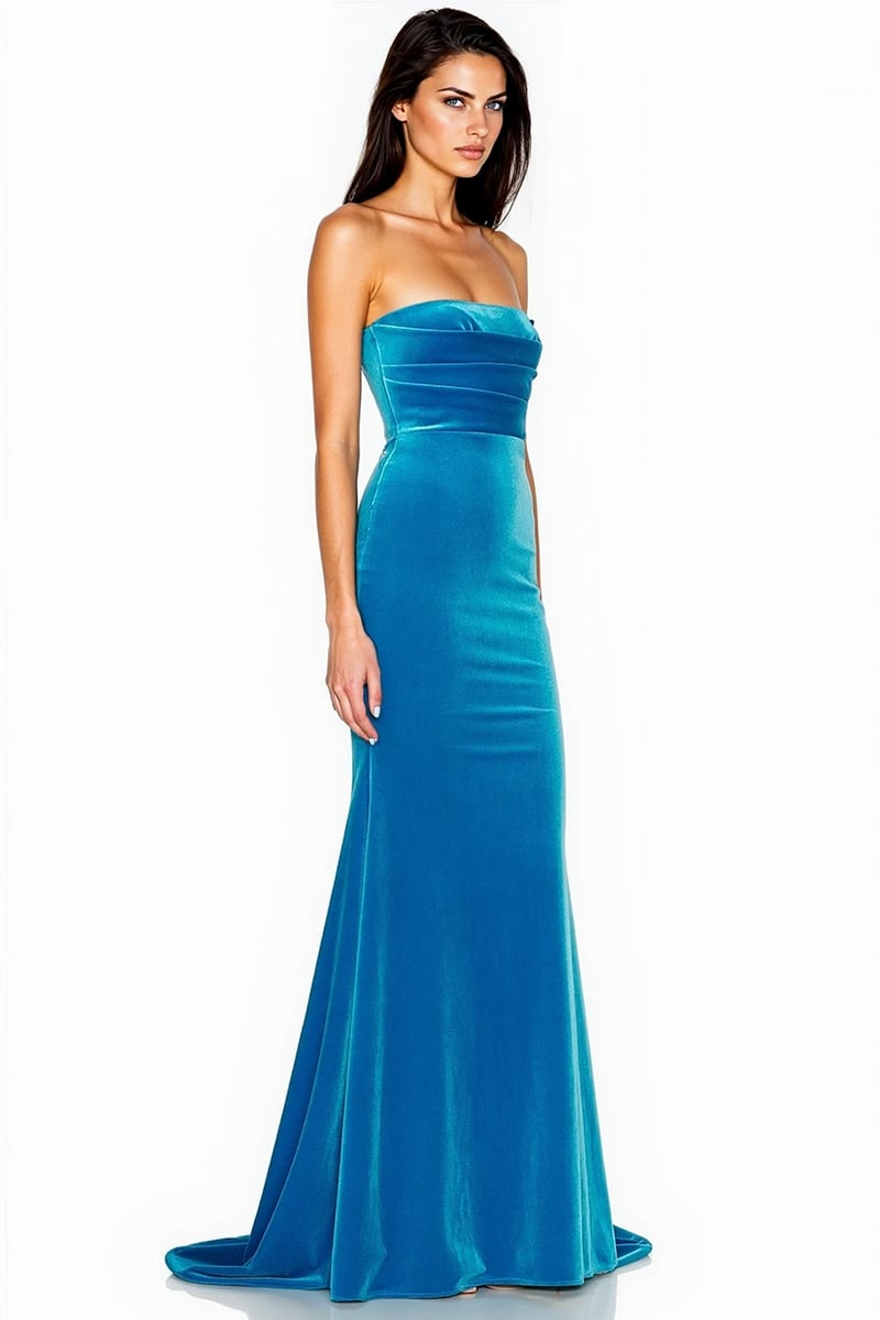 Marilyn Strapless Velvet Gown | Jewelclues