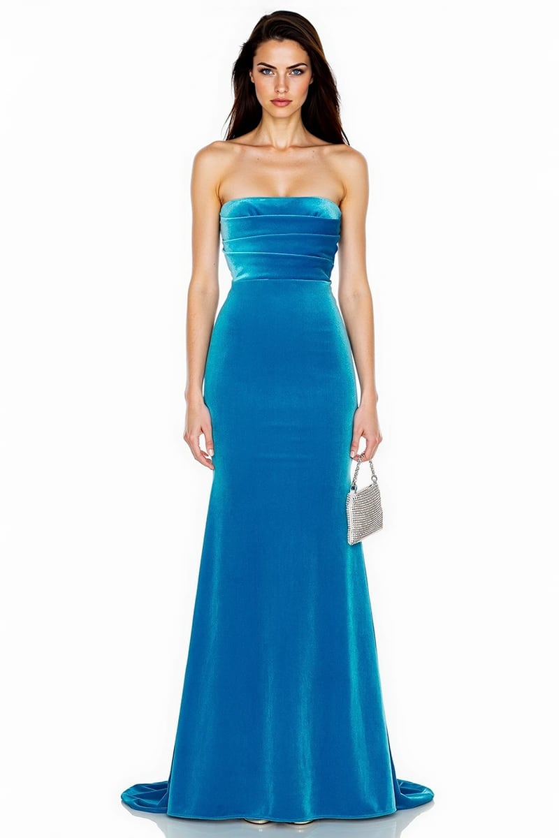 Marilyn Strapless Velvet Gown | Jewelclues