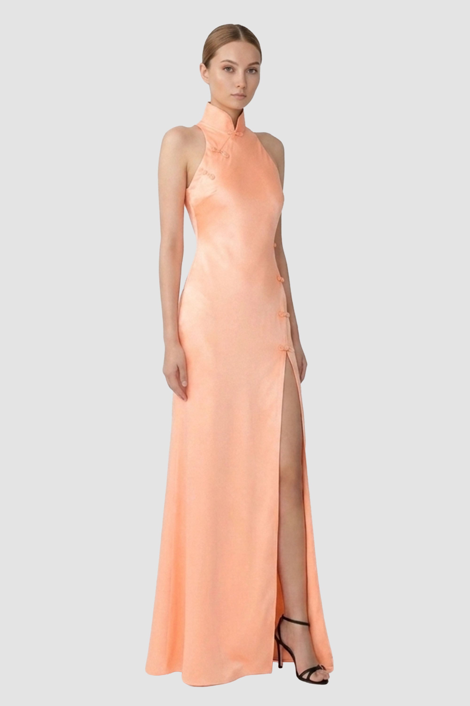 Mei Satin Maxi Dress | JewelClues #color_peach
