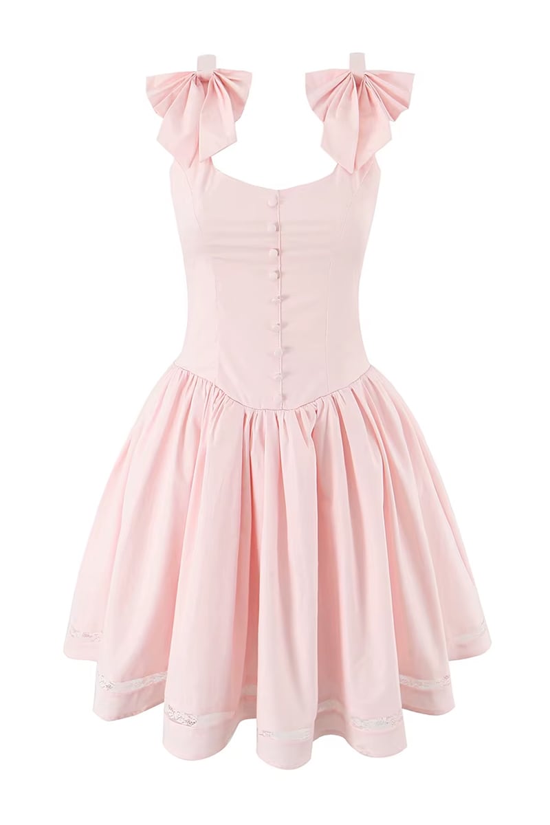 Mia Pink Tie-Strap Mini Dress | Jewelclues