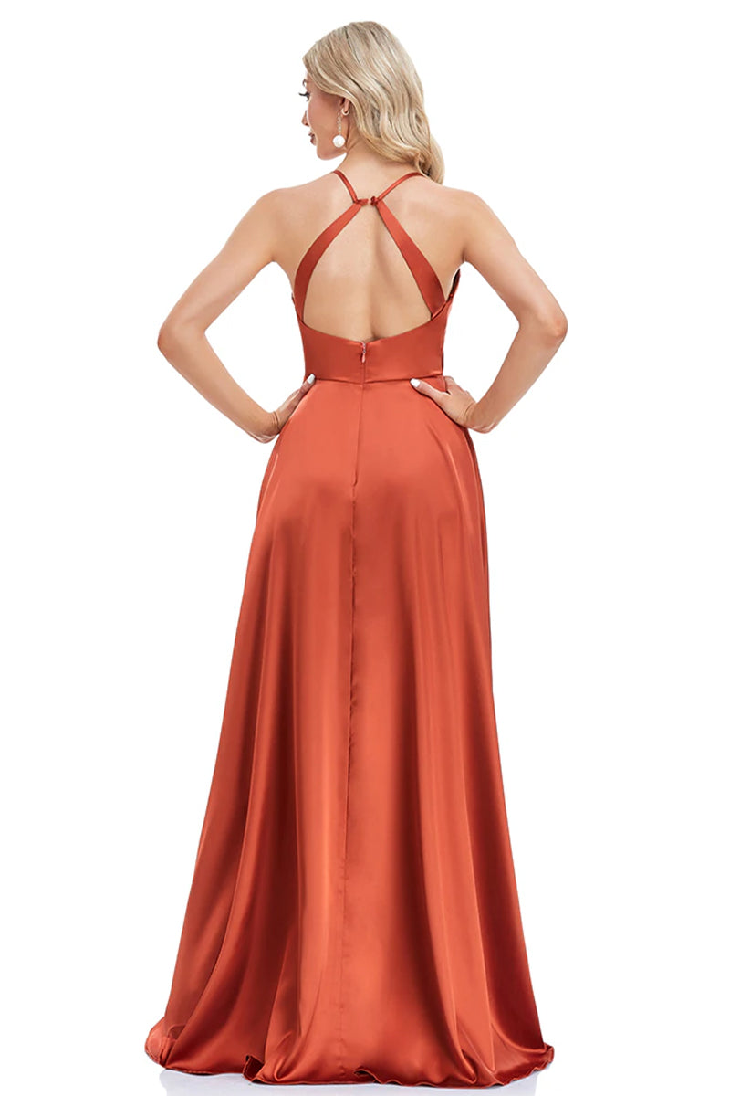 Mythical Romance Backless Satin Maxi Dress | Jewelclues