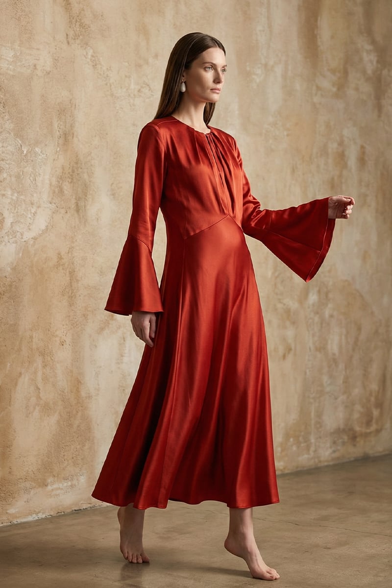 Nellie Satin Midi Dress | JewelClues