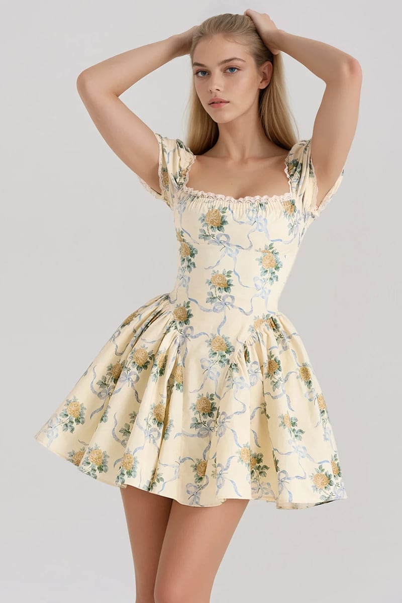 Niamh Floral Print Mini Dress | Jewelclues