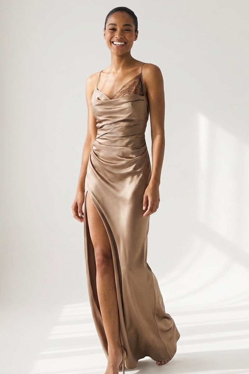 Noelle Satin Cowl Gown | Jewelclues