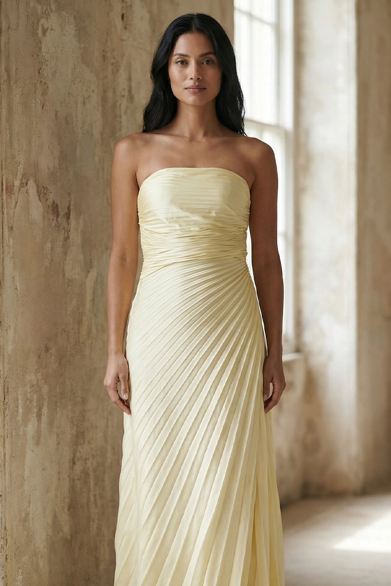 Noemi Strapless Satin Maxi Dress | JewelClues #color_cream