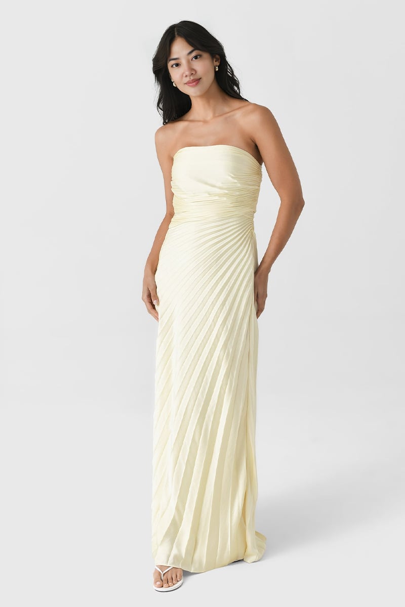 Noemi Strapless Satin Maxi Dress | JewelClues #color_cream