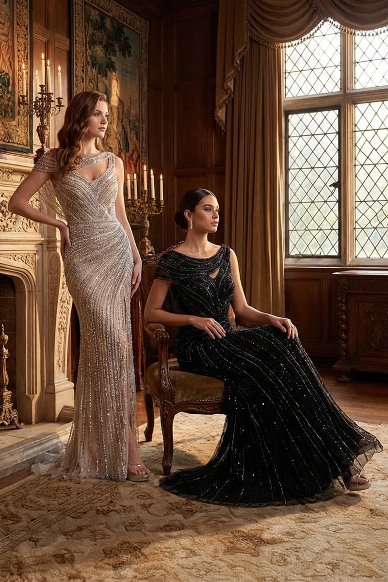 Odessa Beaded Maxi Dress | Jewelclues #color_black