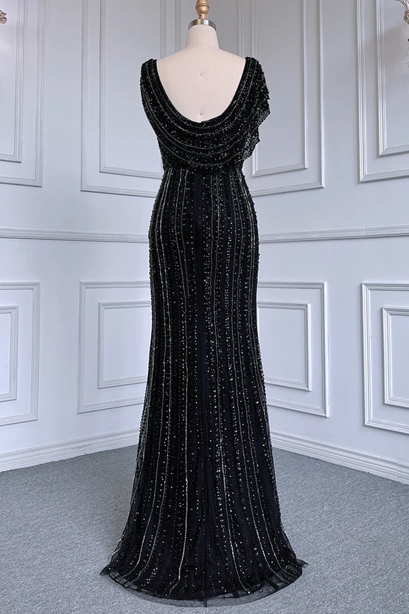 Odessa Beaded Maxi Dress | Jewelclues #color_black