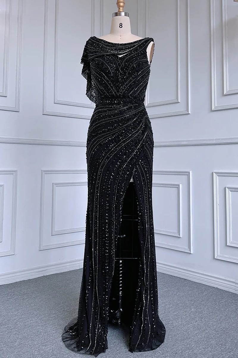 Odessa Beaded Maxi Dress | Jewelclues #color_black
