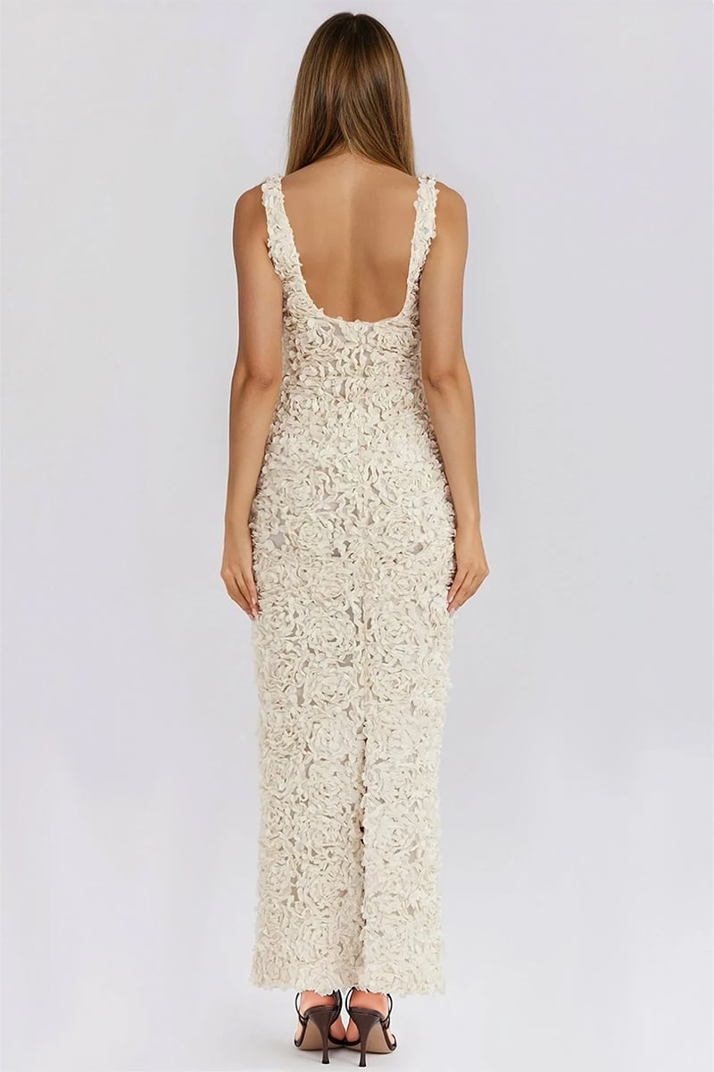 Odette 3D Floral Maxi Dress | Jewelclues