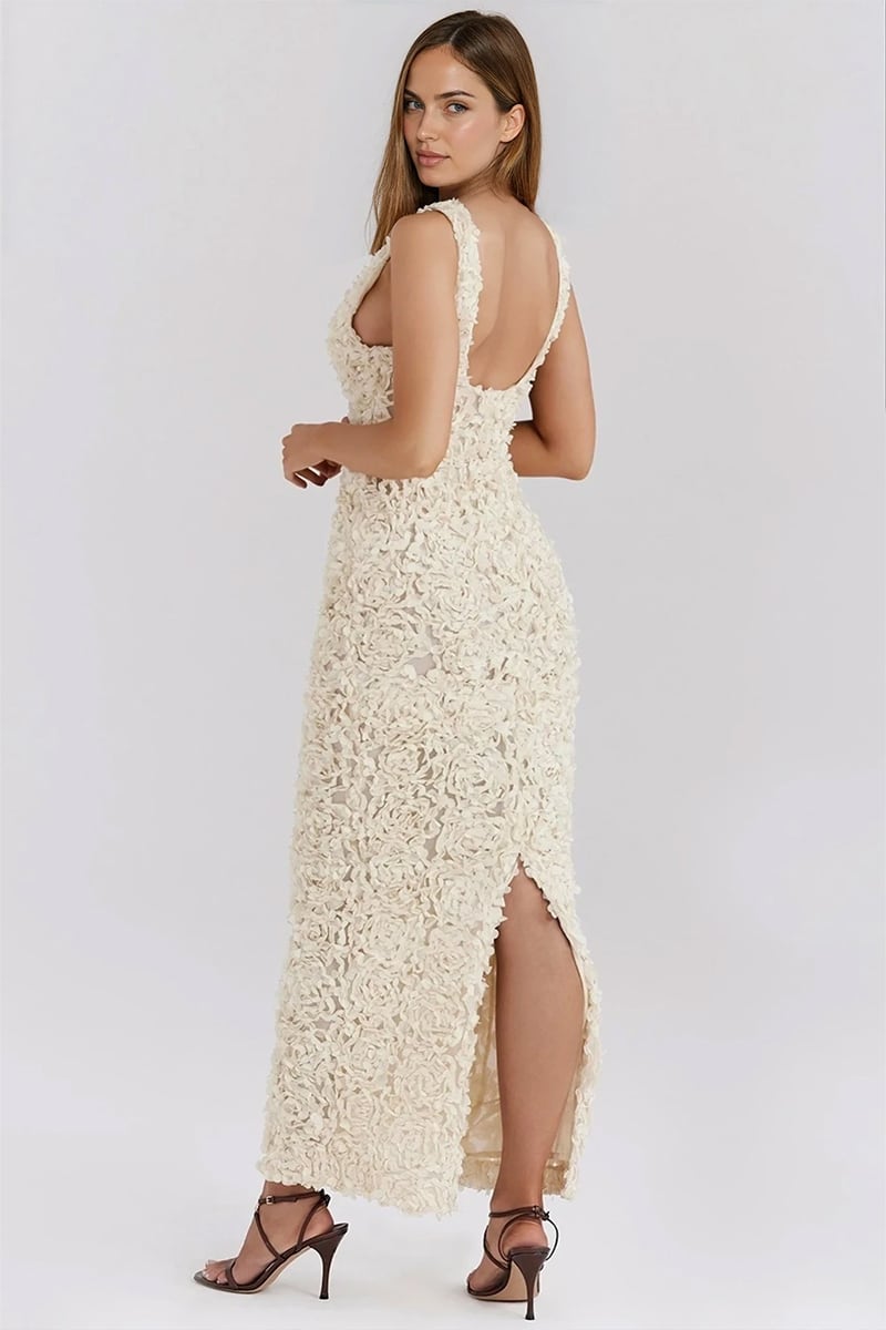 Odette 3D Floral Maxi Dress | Jewelclues