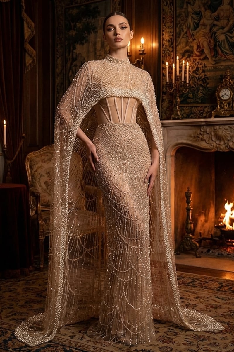 Olivia Pearl Embellished Maxi Dress | Jewelclues | #style_partially lined