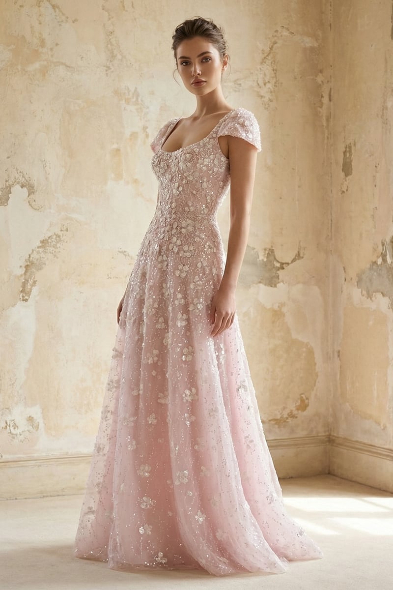 Ophelia Sequin-Embroidered Gown | JewelClues