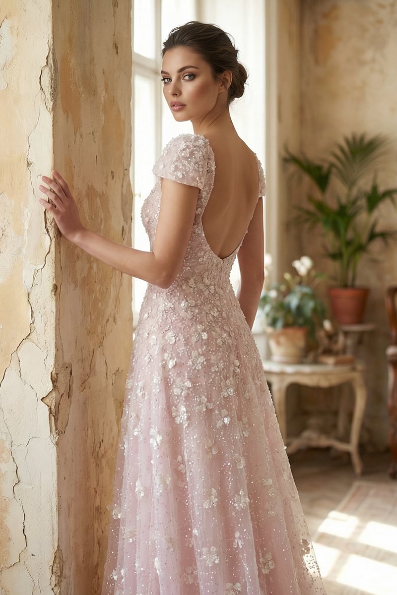 Ophelia Sequin-Embroidered Gown | JewelClues