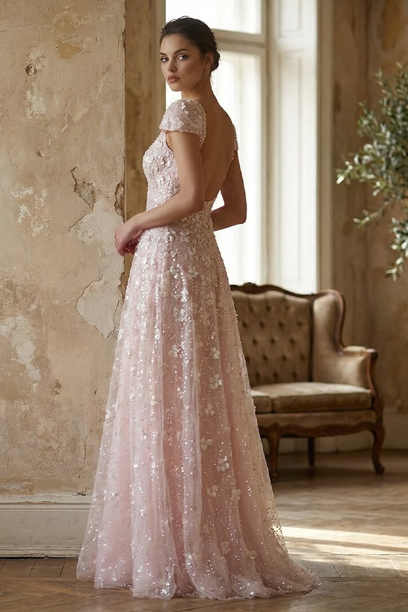 Ophelia Sequin-Embroidered Gown | JewelClues
