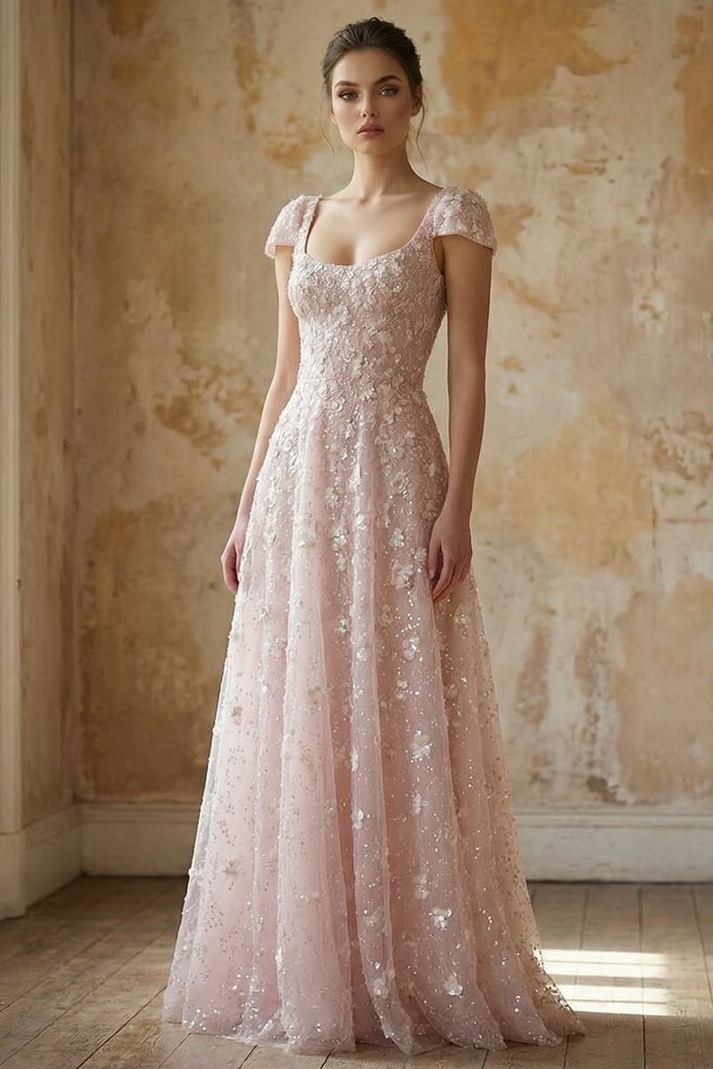 Ophelia Sequin-Embroidered Gown | JewelClues