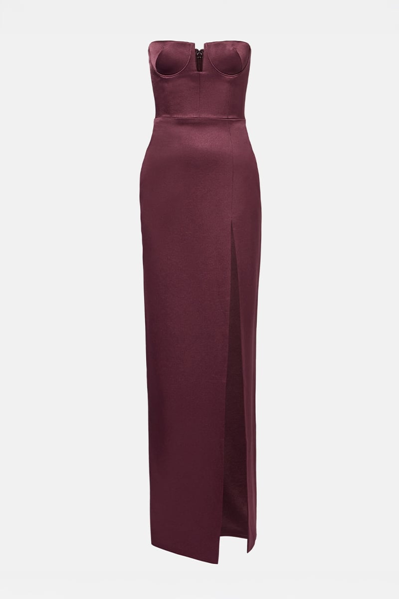 Oriana Strapless Satin Gown | JewelClues