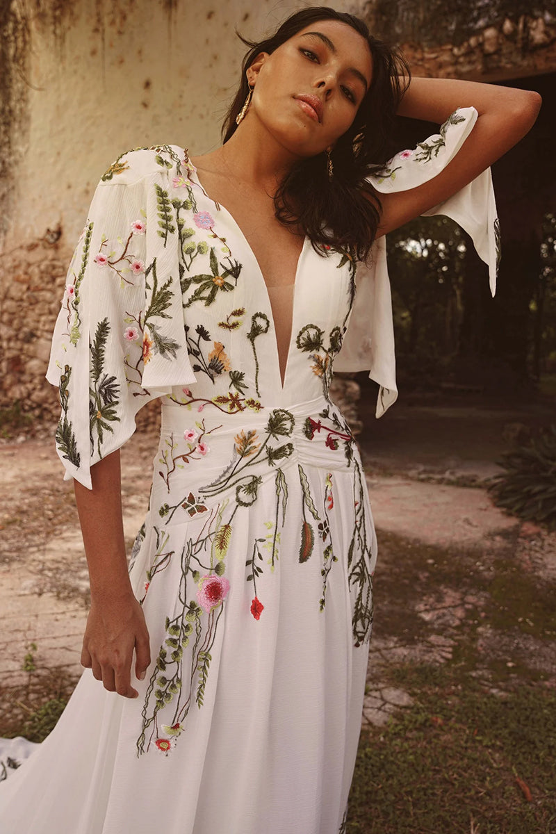 Paradise Love Embroidered Wedding Dress | Jewelclues