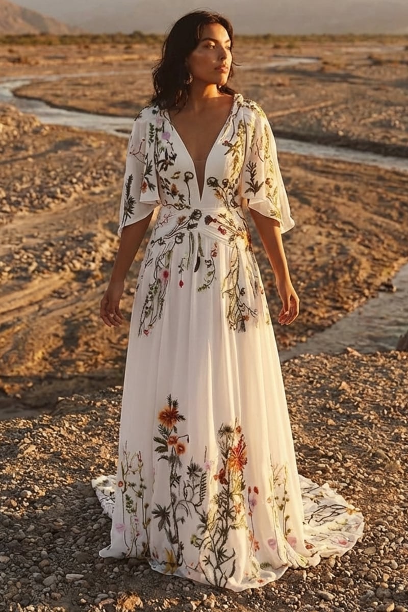 Paradise Love Embroidered Wedding Dress | Jewelclues