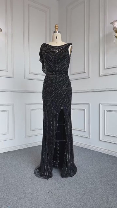 Odessa Beaded Maxi Dress | Jewelclues #color_black
