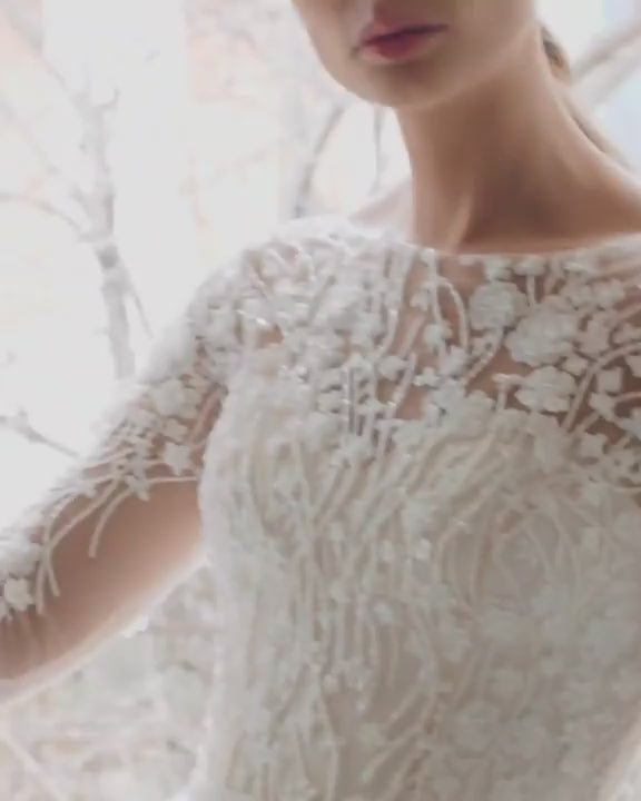 Bennett Long Sleeve Wedding Dress | Jewelclues